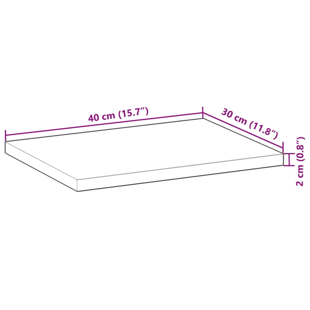 vidaXL Ράφι Πλωτό 40x30x2 εκ. από Μασίφ Ξύλο Ακακίας χωρίς Επεξεργασία