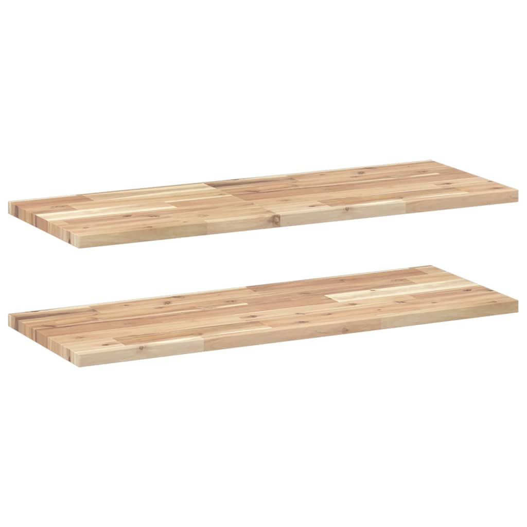 vidaXL Ράφια Πλωτά 2 τεμ. 100x30x2 εκ. από Μασίφ Ξύλο Ακακίας χωρίς Επεξεργασία