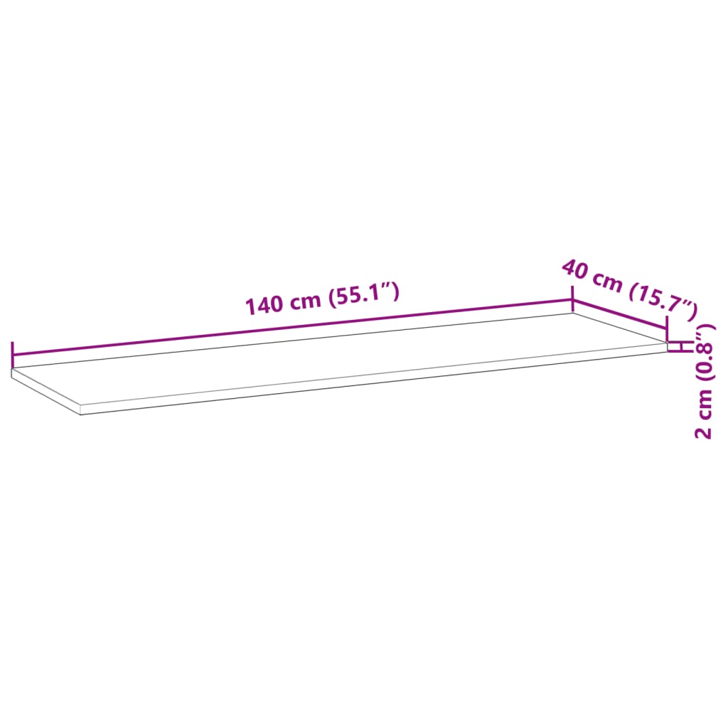 vidaXL Ράφια Κρεμαστά 2 Τεμ. 140x40x2εκ Ακατέργαστο Μασίφ Ξύλο Ακακίας