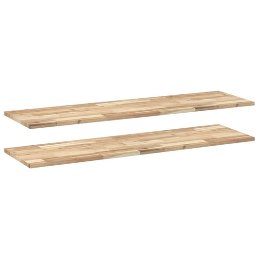 vidaXL Ράφια Κρεμαστά 2 Τεμ. 160x40x2εκ Ακατέργαστο Μασίφ Ξύλο Ακακίας
