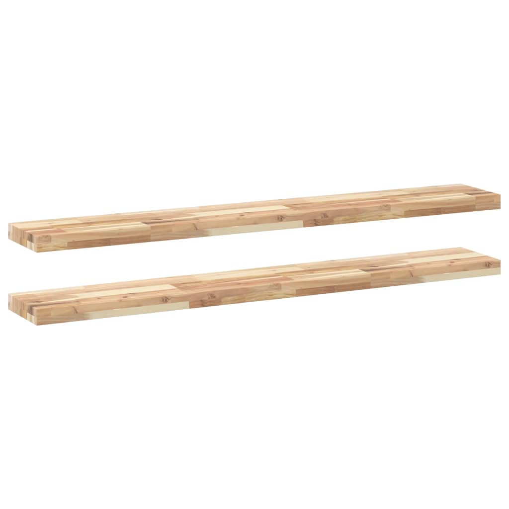 vidaXL Ράφια Κρεμαστά 2 Τεμ. 160x40x4εκ Ακατέργαστο Μασίφ Ξύλο Ακακίας