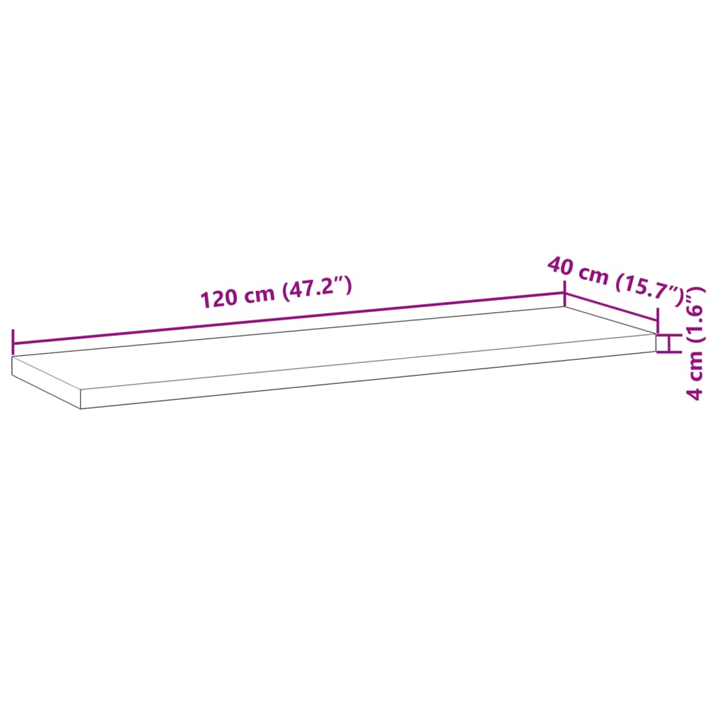 vidaXL Ράφια Κρεμαστά 4 Τεμ. 120x40x4εκ Ακατέργαστο Μασίφ Ξύλο Ακακίας