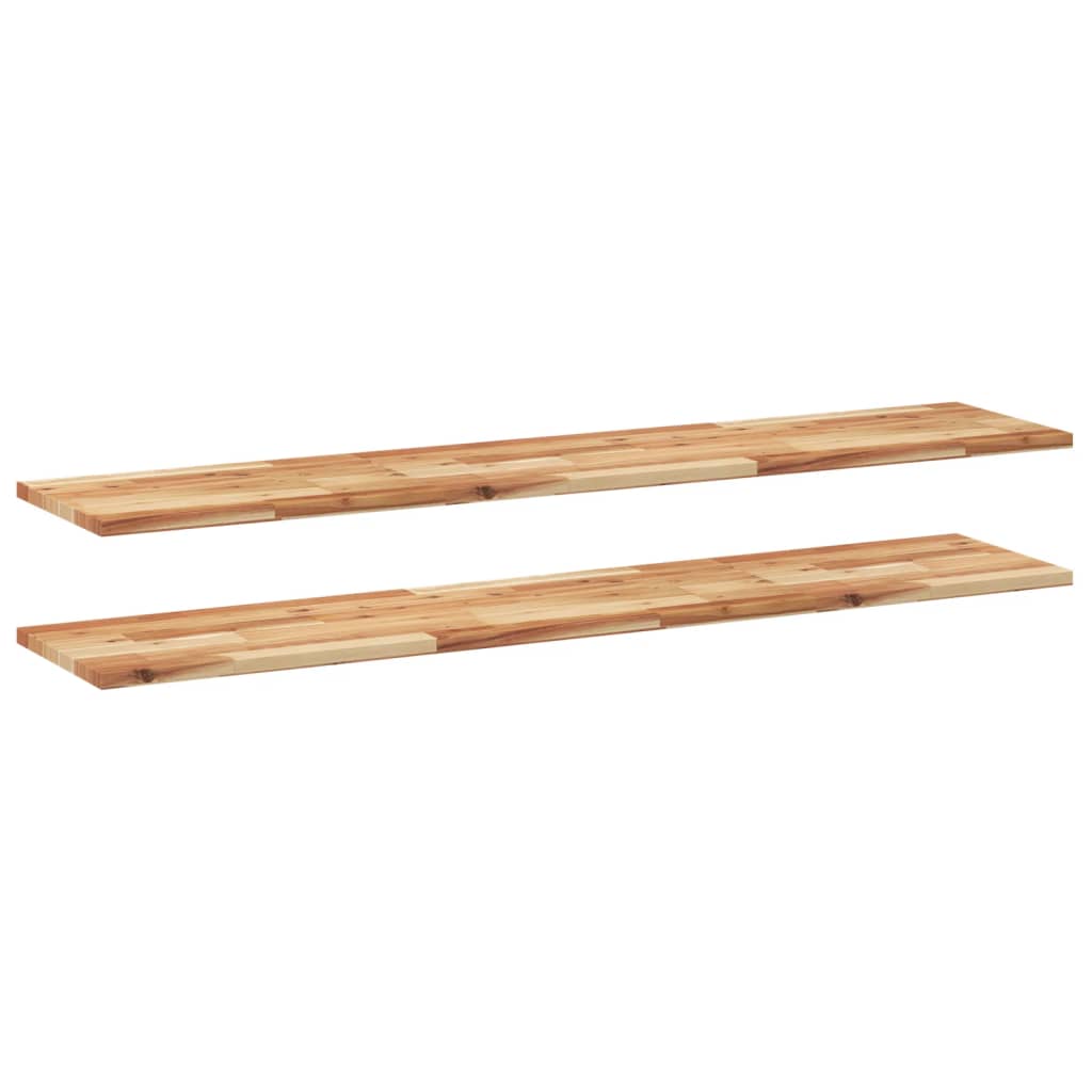 vidaXL Ράφια Πλωτά 2 τεμ. 120x30x2 εκ. από Μασίφ Ξύλο Ακακίας με Φινίρισμα Λαδιού