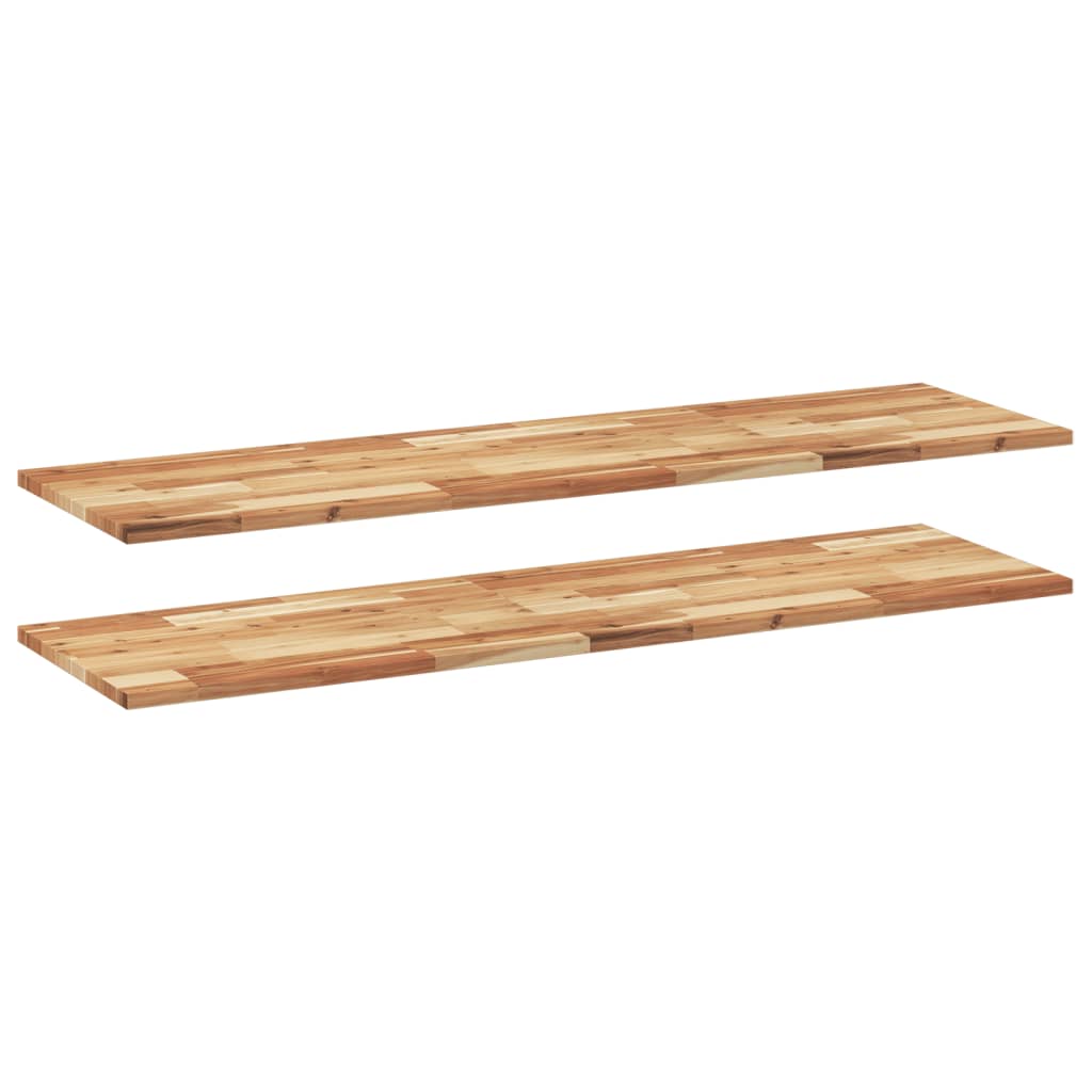 vidaXL Ράφια Κρεμαστά 2 Τεμ. 120x40x2εκ. Φινίρισμα Λαδιού Μασίφ Ακακία