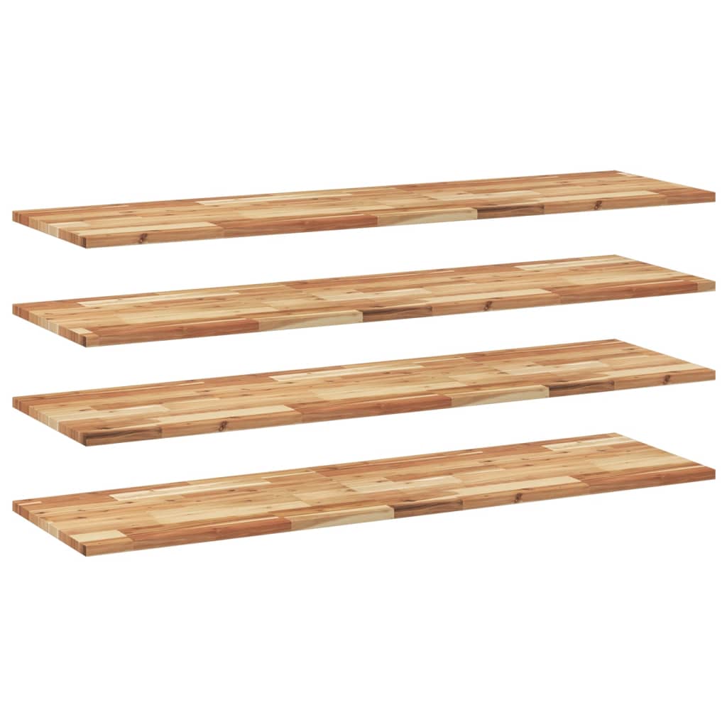 vidaXL Ράφια Πλωτά 4 τεμ. 120x40x2 εκ. από Μασίφ Ξύλο Ακακίας με Φινίρισμα Λαδιού