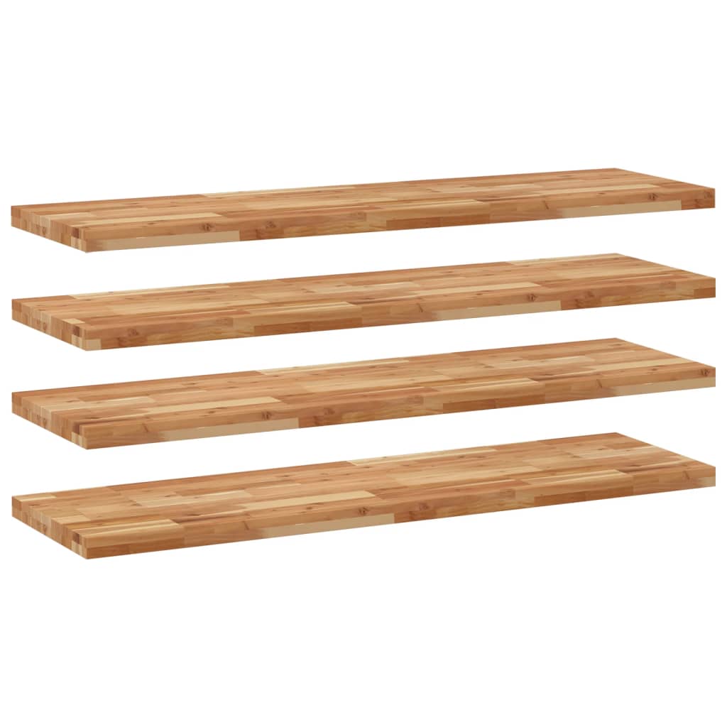 vidaXL Ράφια Κρεμαστά 4 Τεμ. 120x40x4εκ. Φινίρισμα Λαδιού Μασίφ Ακακία