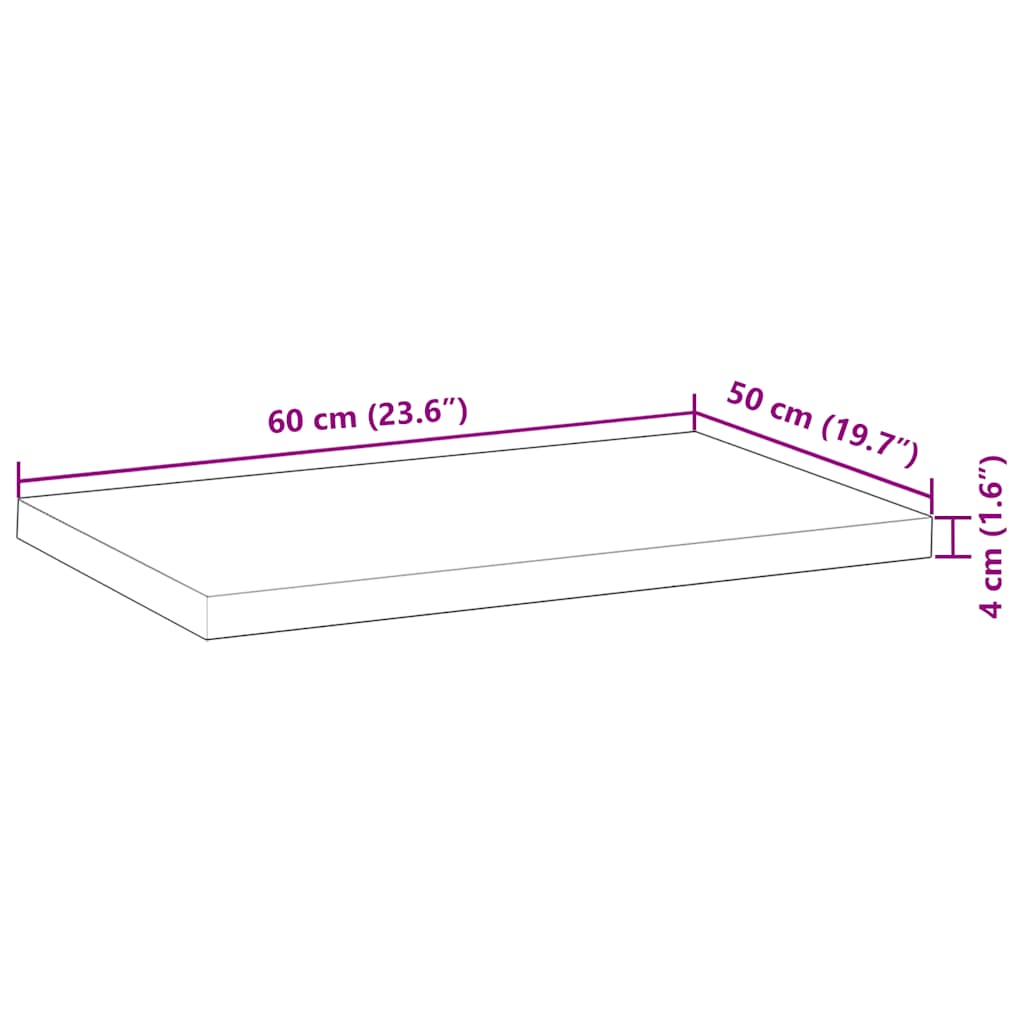 vidaXL Επιφάνεια Τραπεζιού 60x50x4 εκ. Μασίφ Ξύλο Ακακίας
