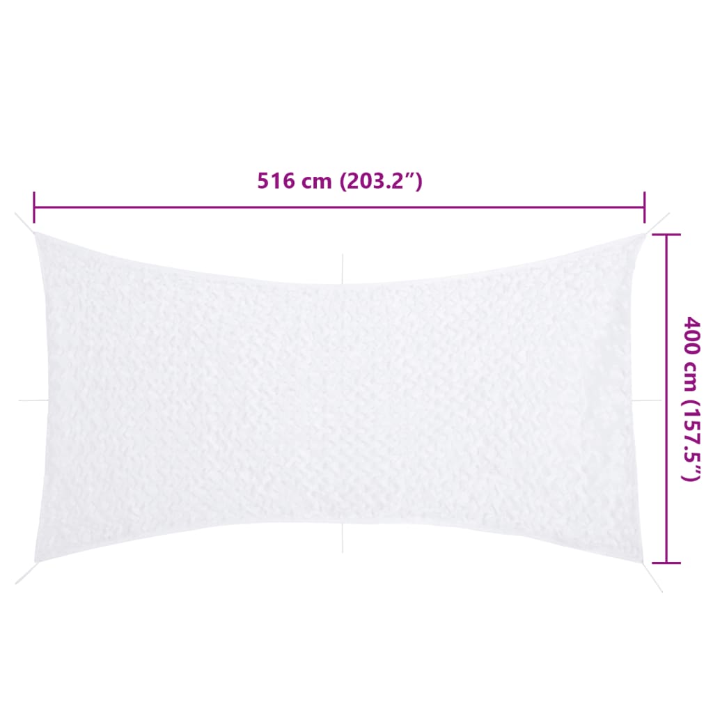 vidaXL Δίχτυ Σκίασης Παραλλαγής Λευκό 516x400 εκ. με Σάκο Αποθήκευσης