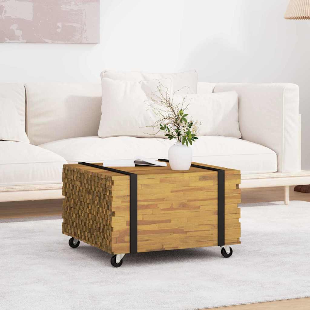 vidaXL Τραπεζάκι σαλονιού Καφέ 60 x 60 x 38 cm Στερεό Ξύλο Τίκ