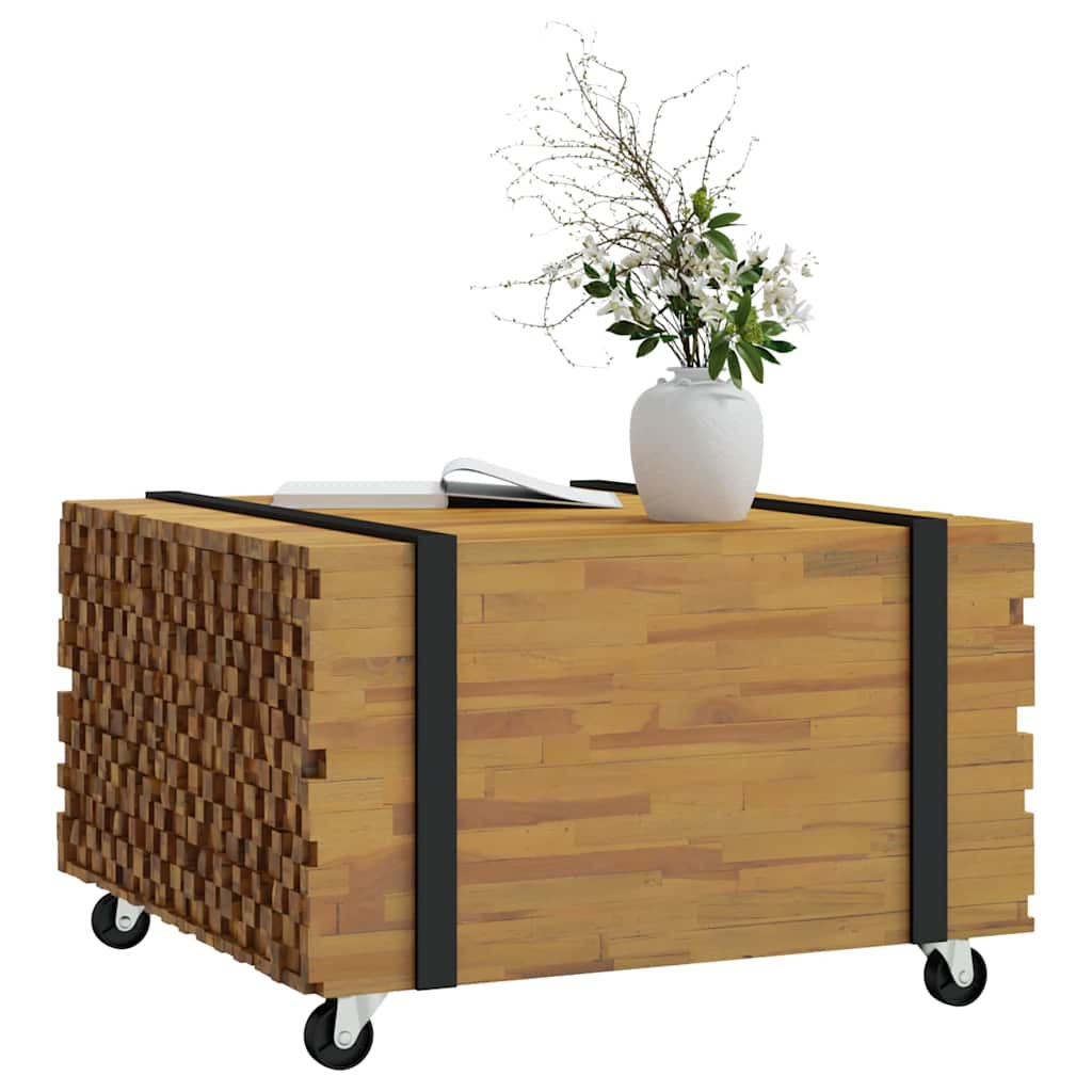 vidaXL Τραπεζάκι σαλονιού Καφέ 60 x 60 x 38 cm Στερεό Ξύλο Τίκ