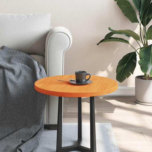 vidaXL Επιφάνεια Τραπεζιού Στρογγυλή Καφέ Κερ. Ø50x2,5 εκ Μασίφ Πεύκο