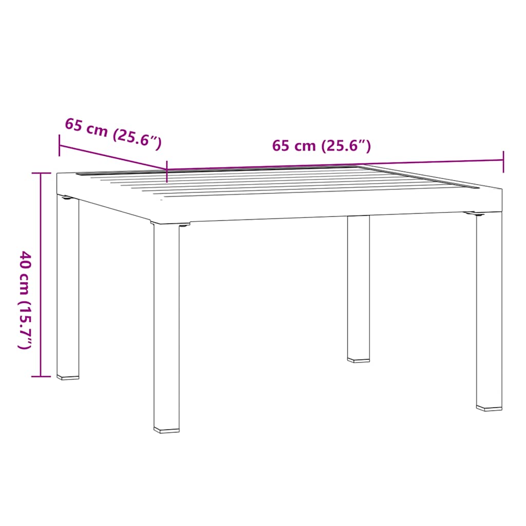 vidaXL Τραπεζάκι Σαλονιού Κήπου Μαύρο 65x65x40 εκ. από Αλουμίνιο
