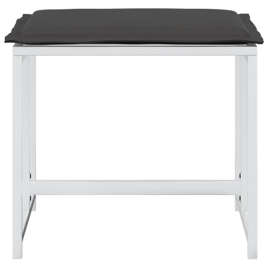 vidaXL Υποπόδια Κήπου 4 τεμ. Λευκά από Ατσάλι/Textilene με Μαξιλάρια