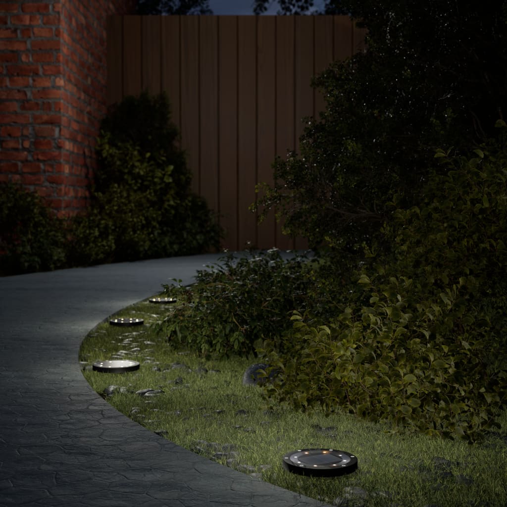 vidaXL Ηλιακά Φωτιστικά Δαπέδου με Στήριγμα Εδάφους 4 τεμ. Θερμό Λευκό