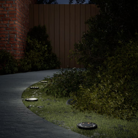 vidaXL Ηλιακά Φωτιστικά Δαπέδου με Στήριγμα Εδάφους 4 τεμ. Θερμό Λευκό