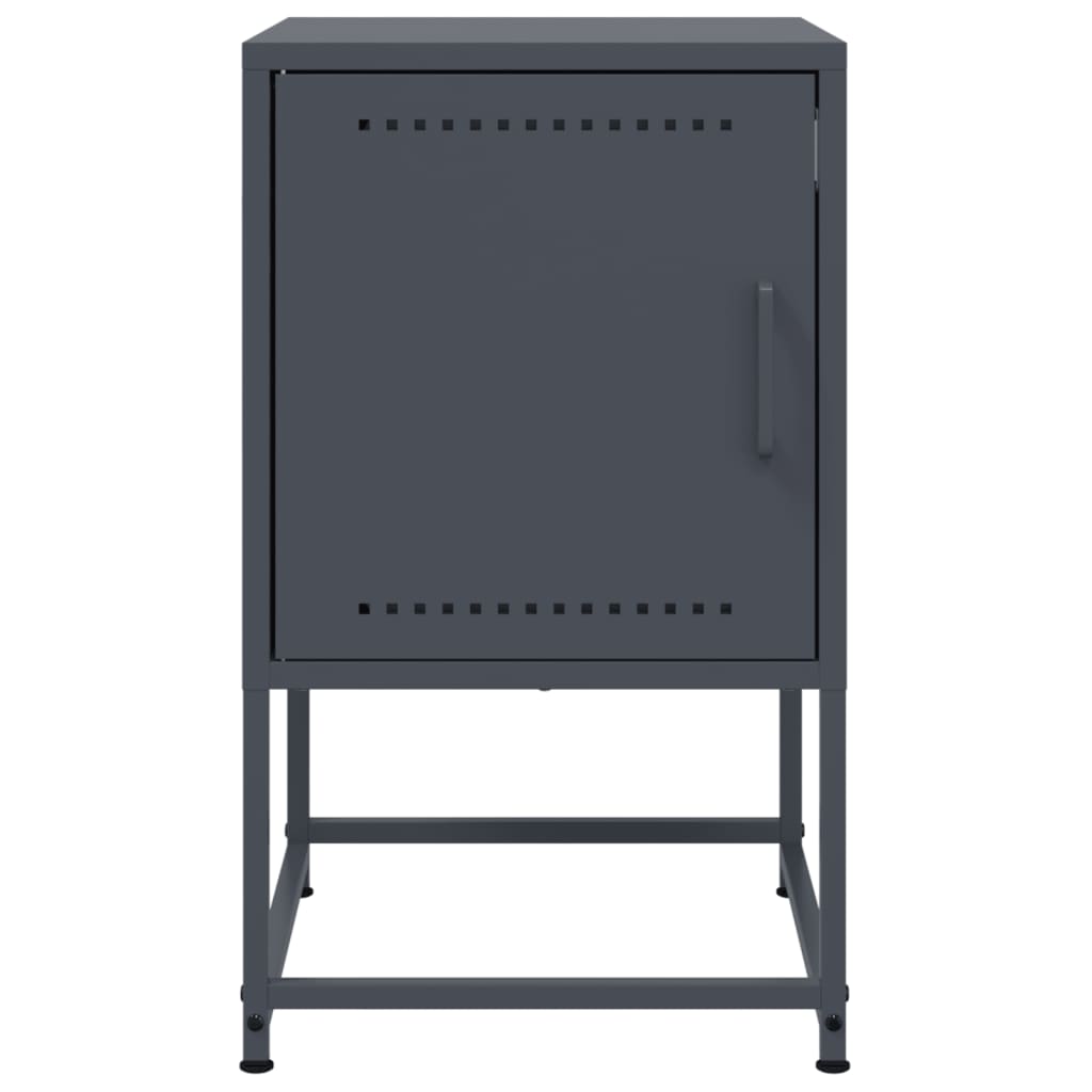 vidaXL Κομοδίνο Ανθρακί 36 x 39 x 60,5 εκ. Ατσάλινο