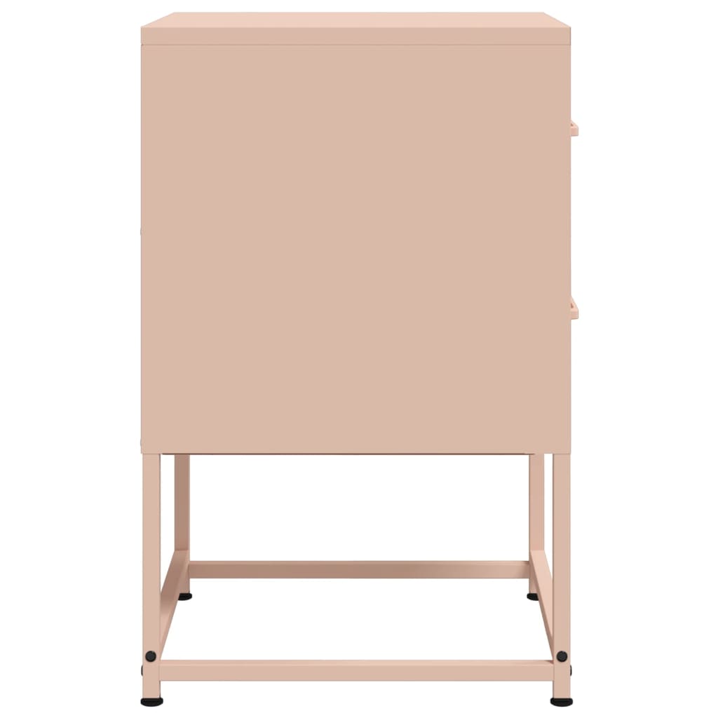 vidaXL Κομοδίνο Ροζ 36x39x60,5 εκ. από Χάλυβα