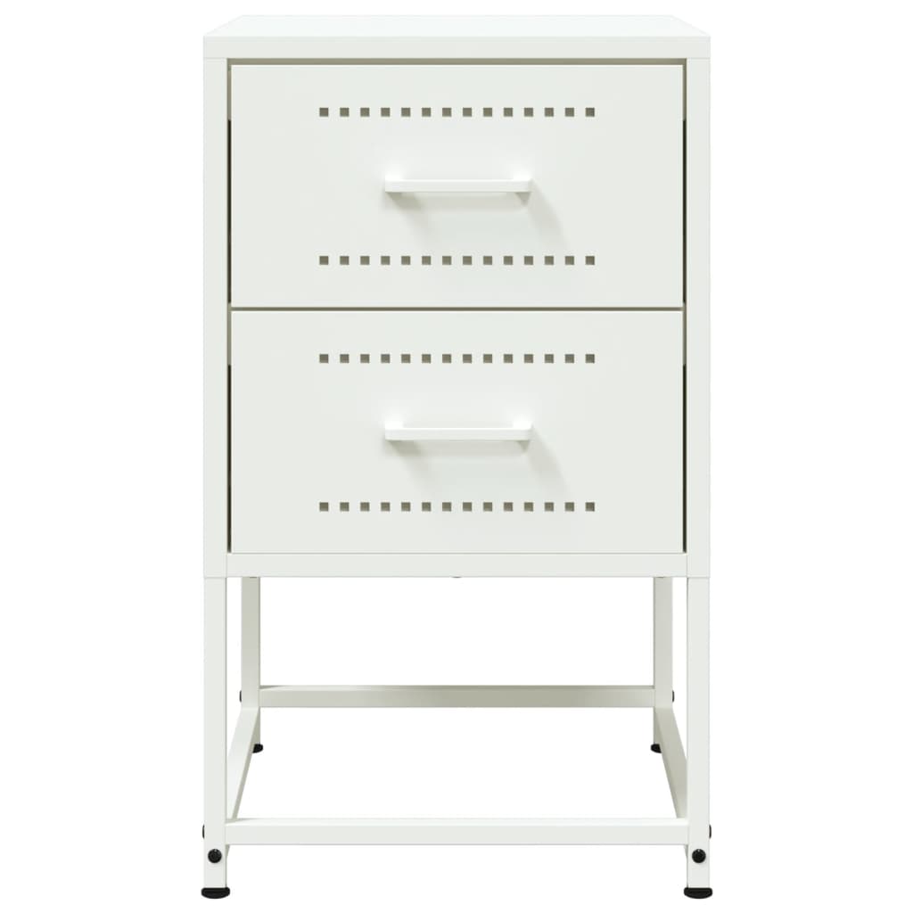 vidaXL Κομοδίνα 2 τεμ. Λευκό 36x39x60,5 εκ. από Χάλυβα