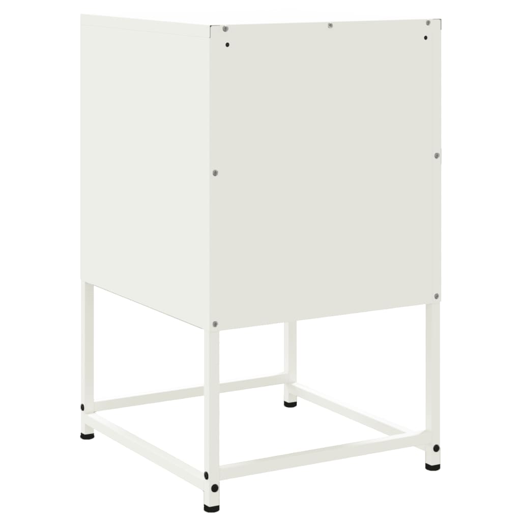 vidaXL Κομοδίνα 2 τεμ. Λευκό 36x39x60,5 εκ. από Χάλυβα