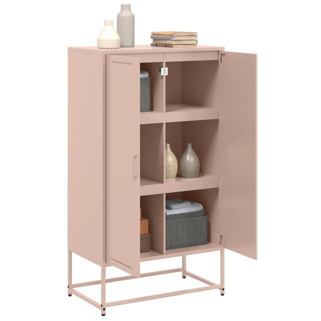vidaXL Ντουλάπι Ροζ 68,5x38,5x123,5 εκ. από Ατσάλι