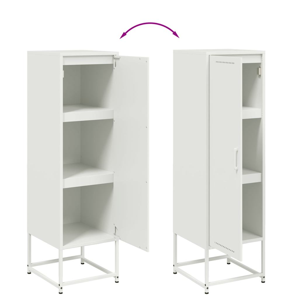 vidaXL Μπουφές Λευκός 36x39x123 εκ. από Ατσάλι