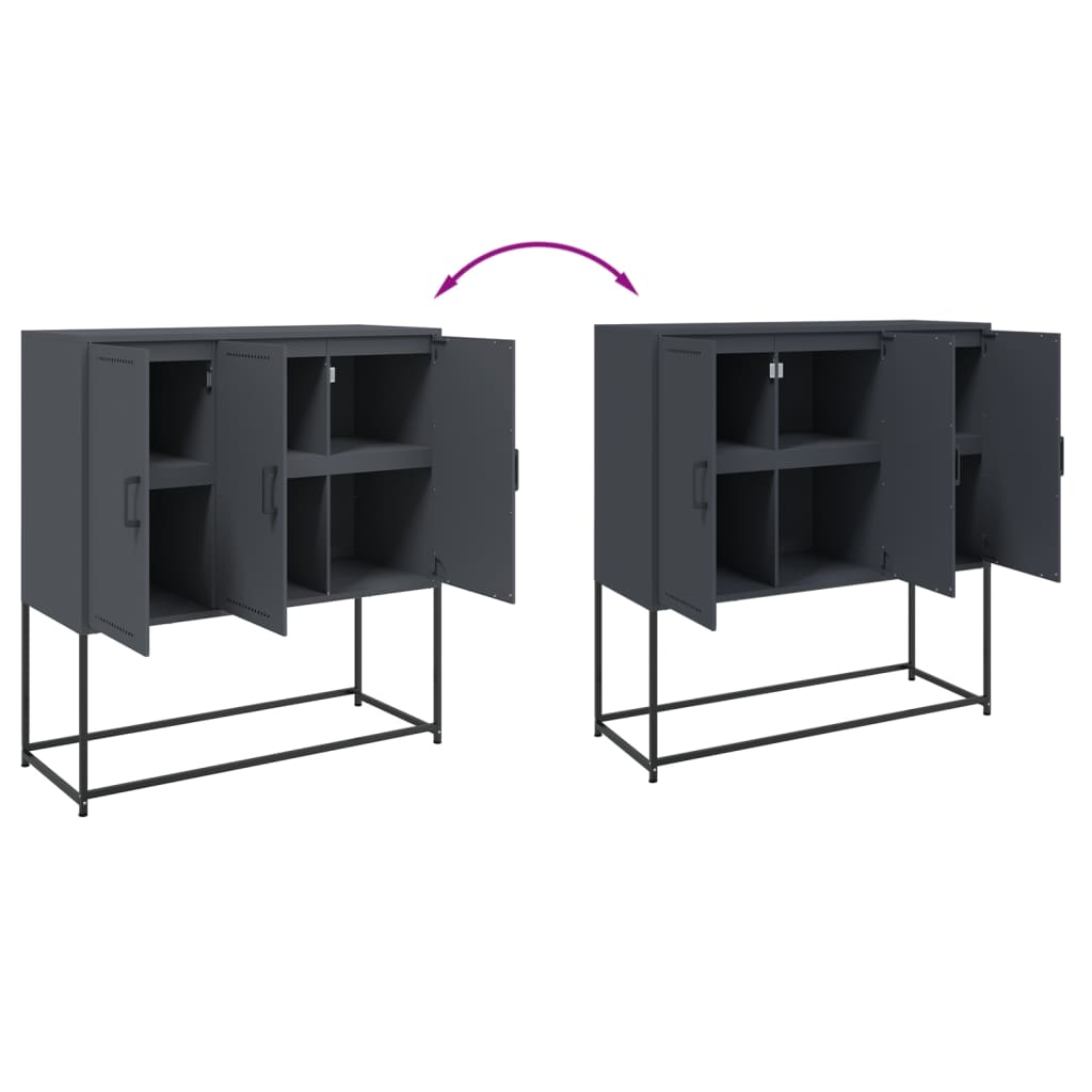 vidaXL Ντουλάπι Ανθρακί 100,5x39x107 εκ. από Ατσάλι