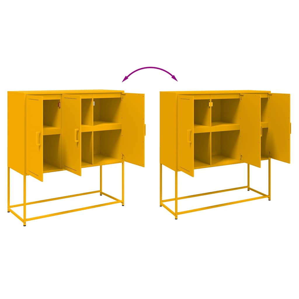 vidaXL Μπουφές Μουσταρδί 100,5x39x107 εκ. από Ατσάλι