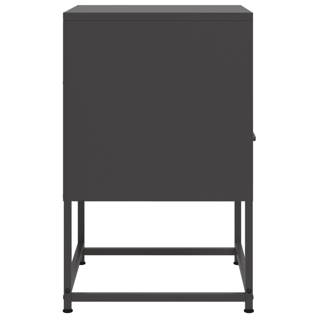 vidaXL Κομοδίνα 2 τεμ. Μαύρα 36x39x60,5 εκ. Χάλυβα