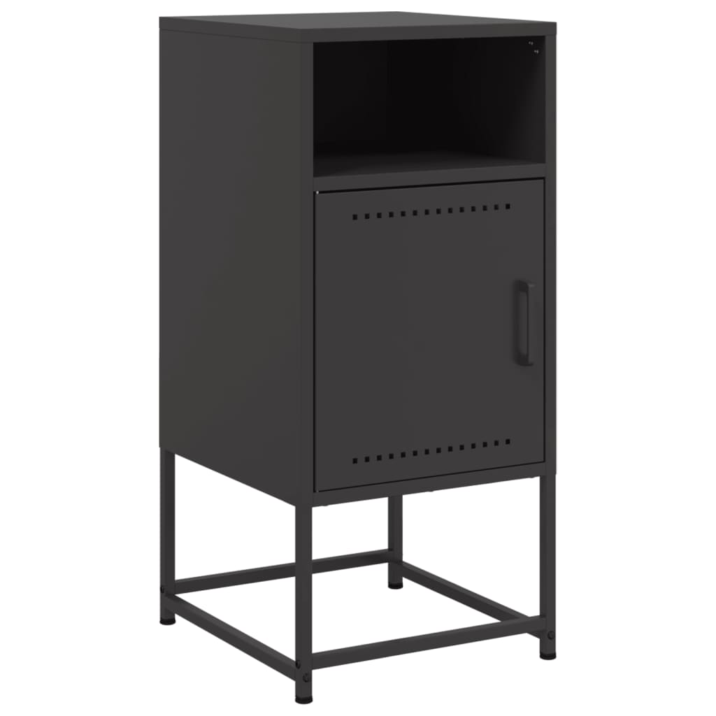 vidaXL Κομοδίνα 2 τεμ. Μαύρα 36x39x78 εκ. Χάλυβα