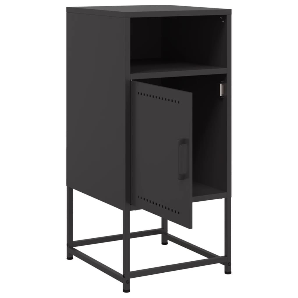 vidaXL Κομοδίνα 2 τεμ. Μαύρα 36x39x78 εκ. Χάλυβα