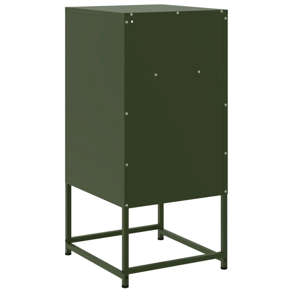 vidaXL Κομοδίνα 2 τεμ. Πράσινο Λαδί 36x39x78 εκ. από Χάλυβα