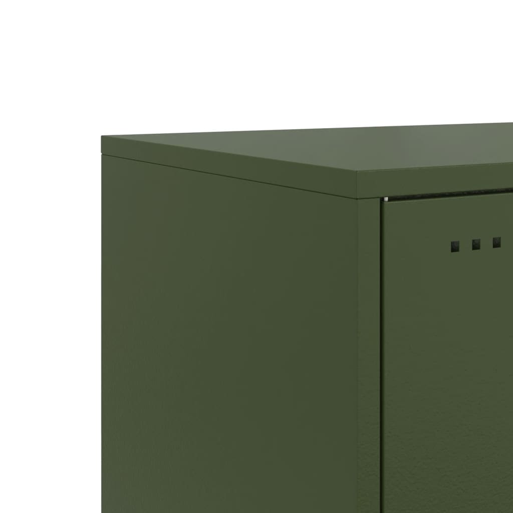 vidaXL Κομοδίνα 2 τεμ. Πράσινο Λαδί 36x39x78 εκ. από Χάλυβα