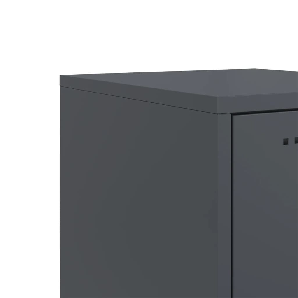 vidaXL Κομοδίνα 2 τεμ. Ανθρακί 36x39x78 εκ. από Χάλυβα