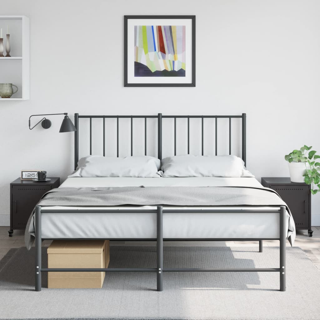 vidaXL Κομοδίνα 2 τεμ. Μαύρο 36x39x43,5 εκ. από Χάλυβα