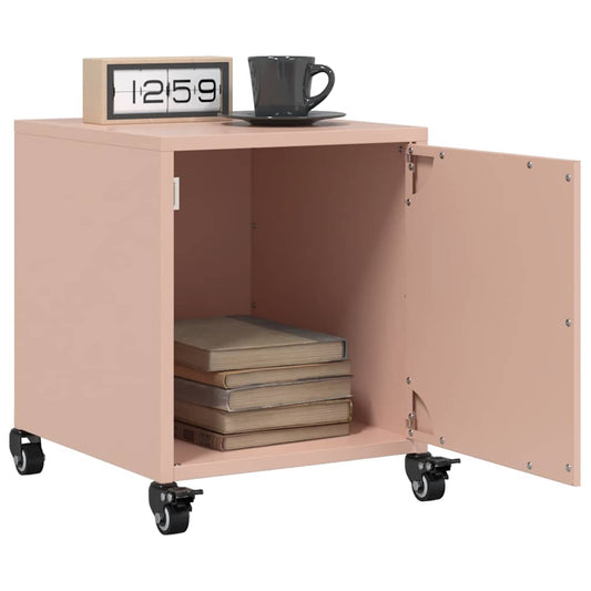 vidaXL Κομοδίνα 2 τεμ. Ροζ 36x39x43,5 εκ. από Χάλυβα