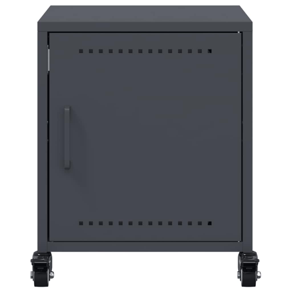 vidaXL Κομοδίνο Ανθρακί 36 x 39 x 43,5 εκ. από Χάλυβα