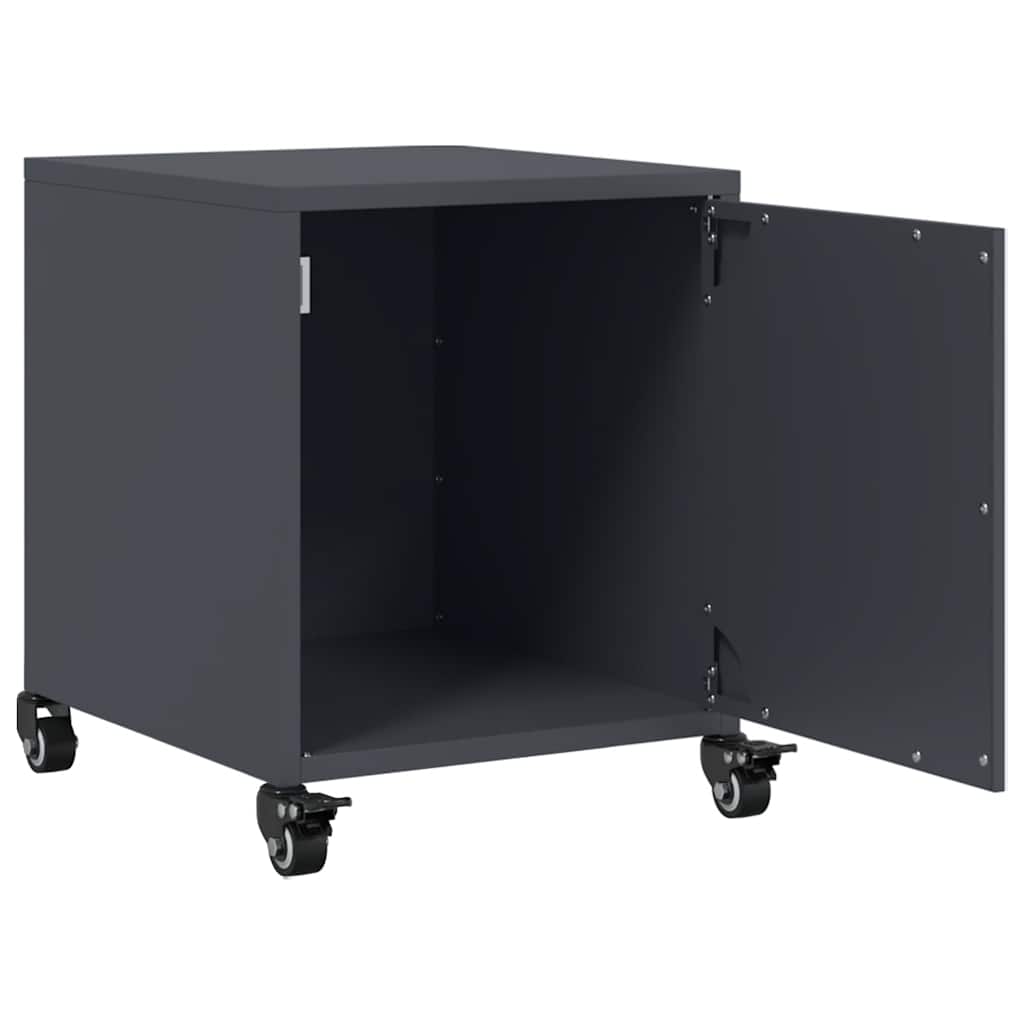 vidaXL Κομοδίνα 2 τεμ. Ανθρακί 36x39x43,5 εκ. από Χάλυβα