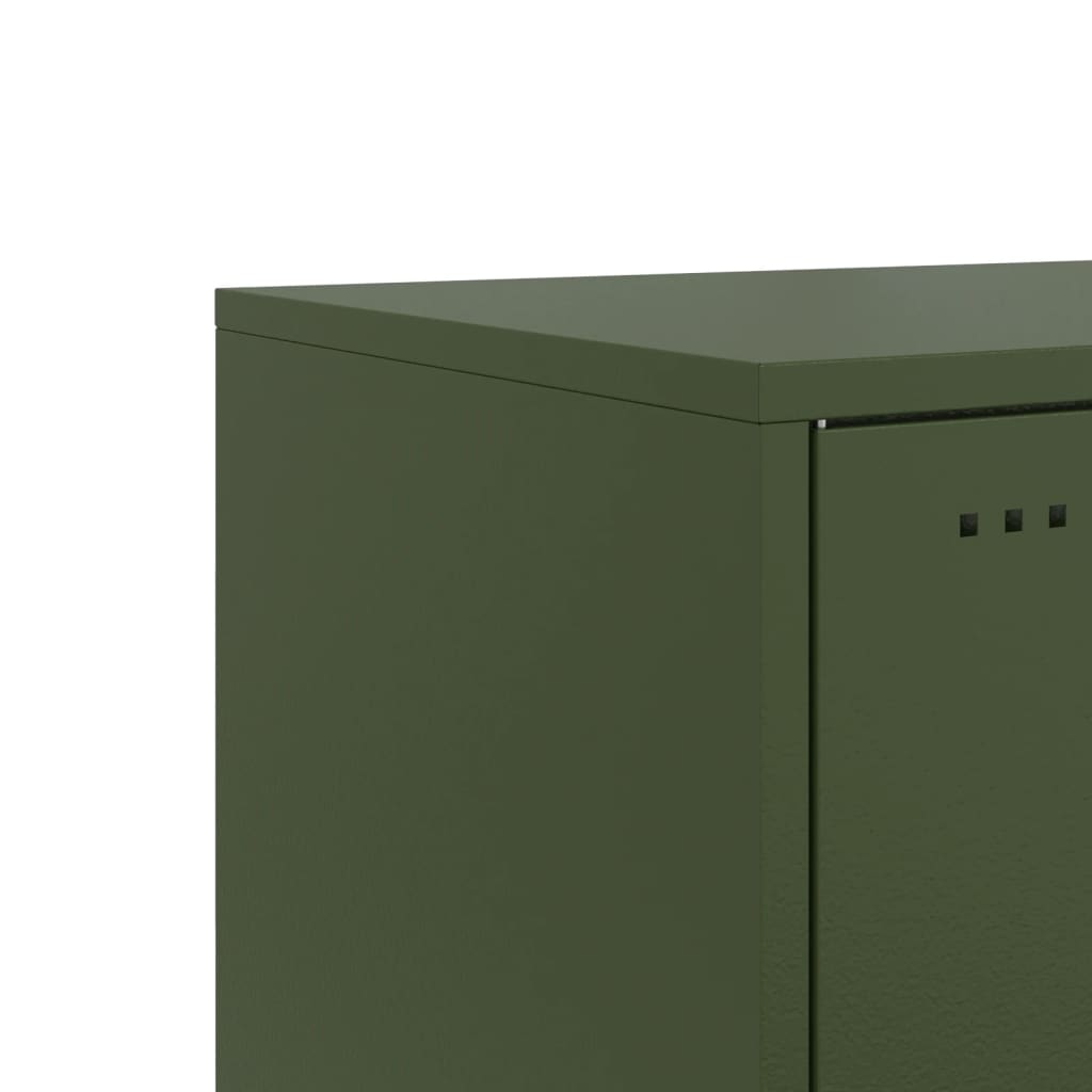 vidaXL Κομοδίνο Πράσινο Λαδί 36x39x43,5 εκ. από Χάλυβα