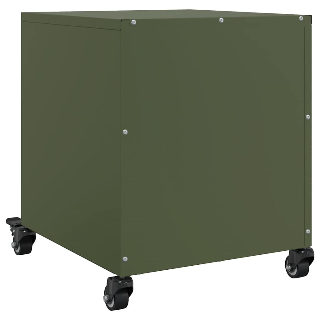 vidaXL Κομοδίνα 2 τεμ. Πράσινο Λαδί 36x39x43,5 εκ. από Χάλυβα
