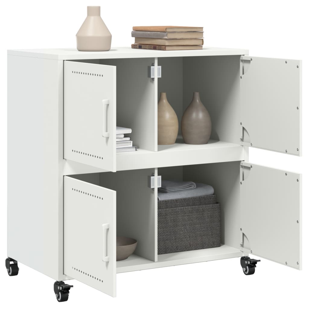 vidaXL Μπουφές Λευκό 68x39x72 εκ. από Ατσάλι