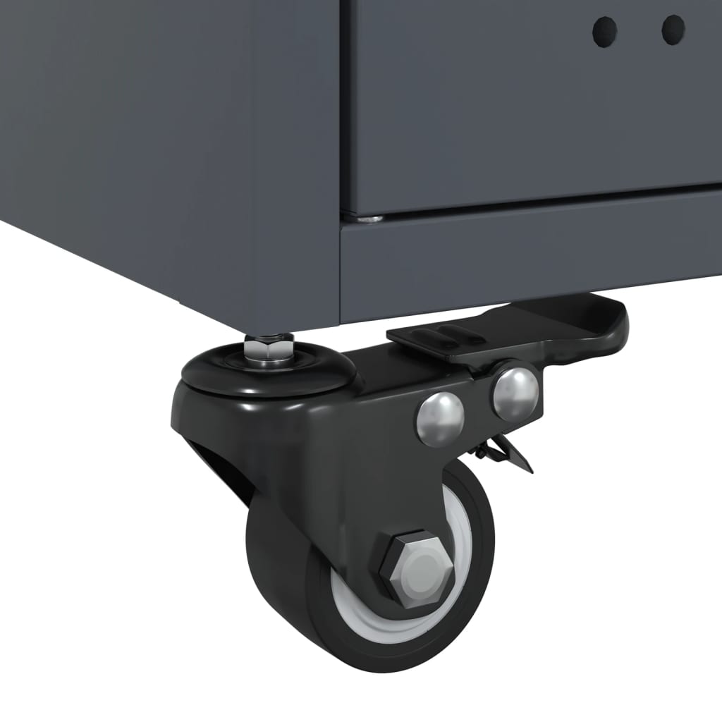 vidaXL Τραπέζι Κήπου Ανθρακί 68x50x43,5 εκ. Ατσάλινο