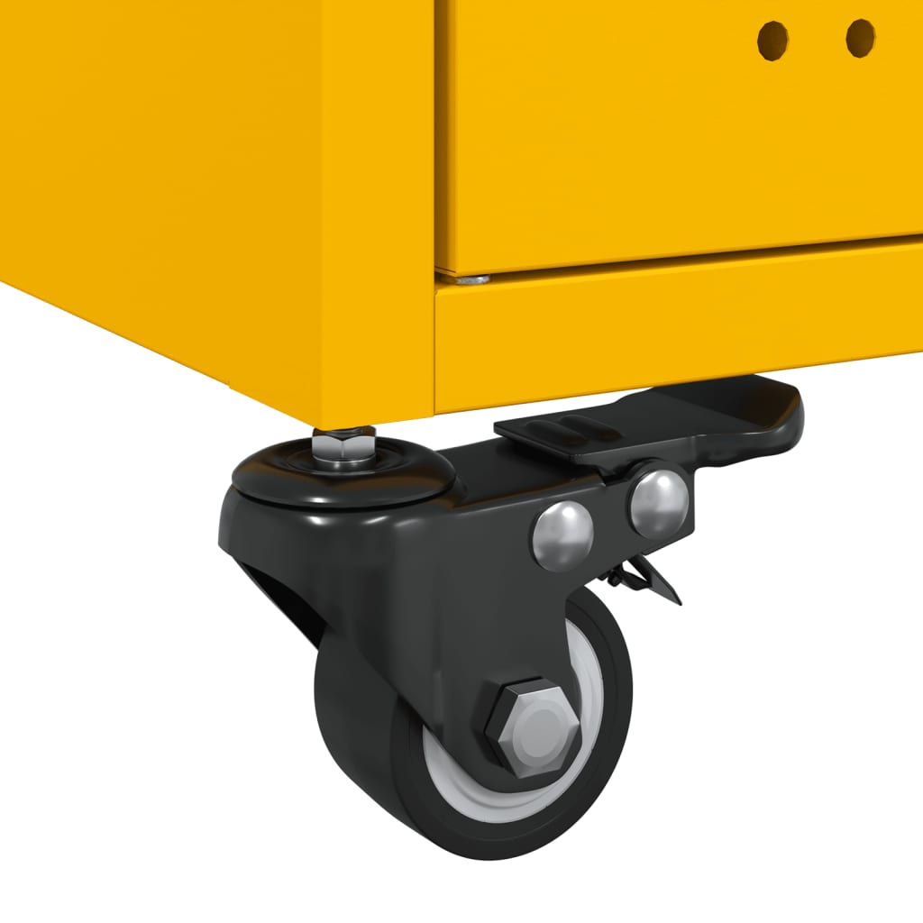 vidaXL Τραπέζι Κήπου Κίτρινο Μουσταρδί 68x50x43,5 εκ. Ατσάλινο