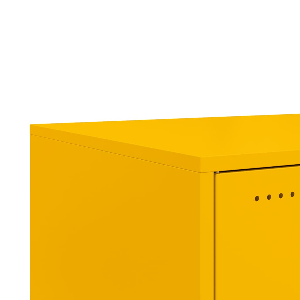 vidaXL Τραπέζι Κήπου Κίτρινο Μουσταρδί 68x50x43,5 εκ. Ατσάλινο