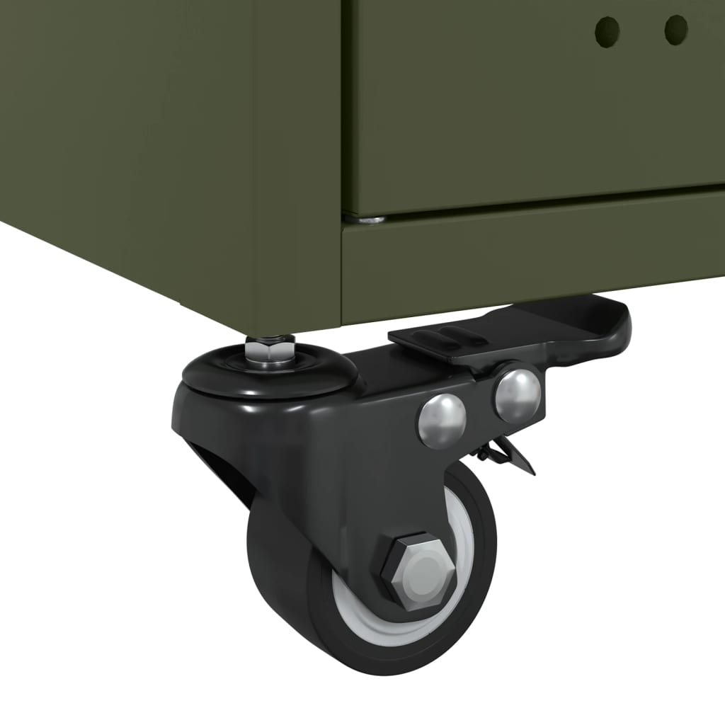 vidaXL Τραπεζάκι Σαλονιού Πράσινο Λαδί 68x50x43,5 εκ. από Ατσάλι