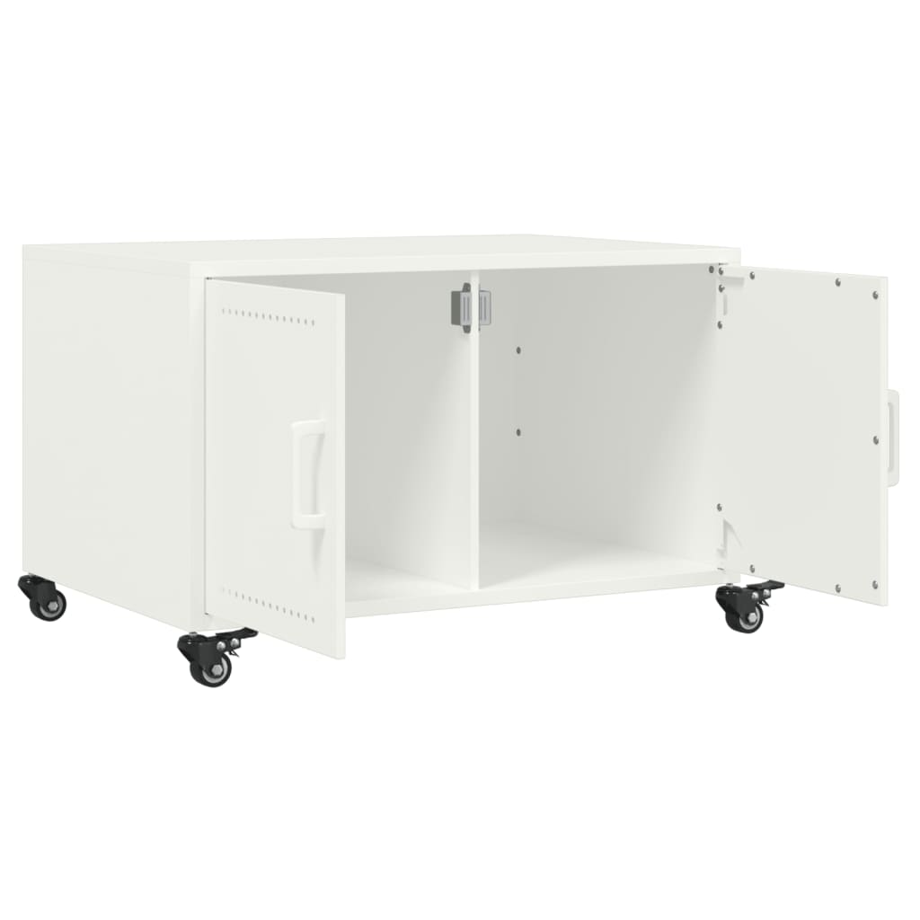 vidaXL Τραπεζάκι Σαλονιού Λευκό 68x50x43,5 εκ. από Ατσάλι