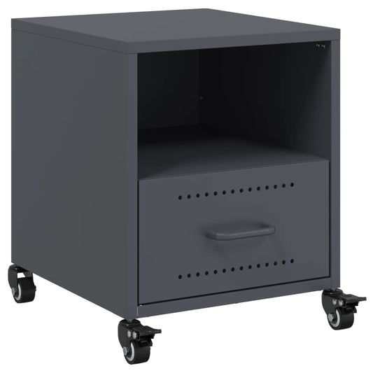 vidaXL Κομοδίνο Ανθρακί 36 x 39 x 43,5 εκ. από Χάλυβα