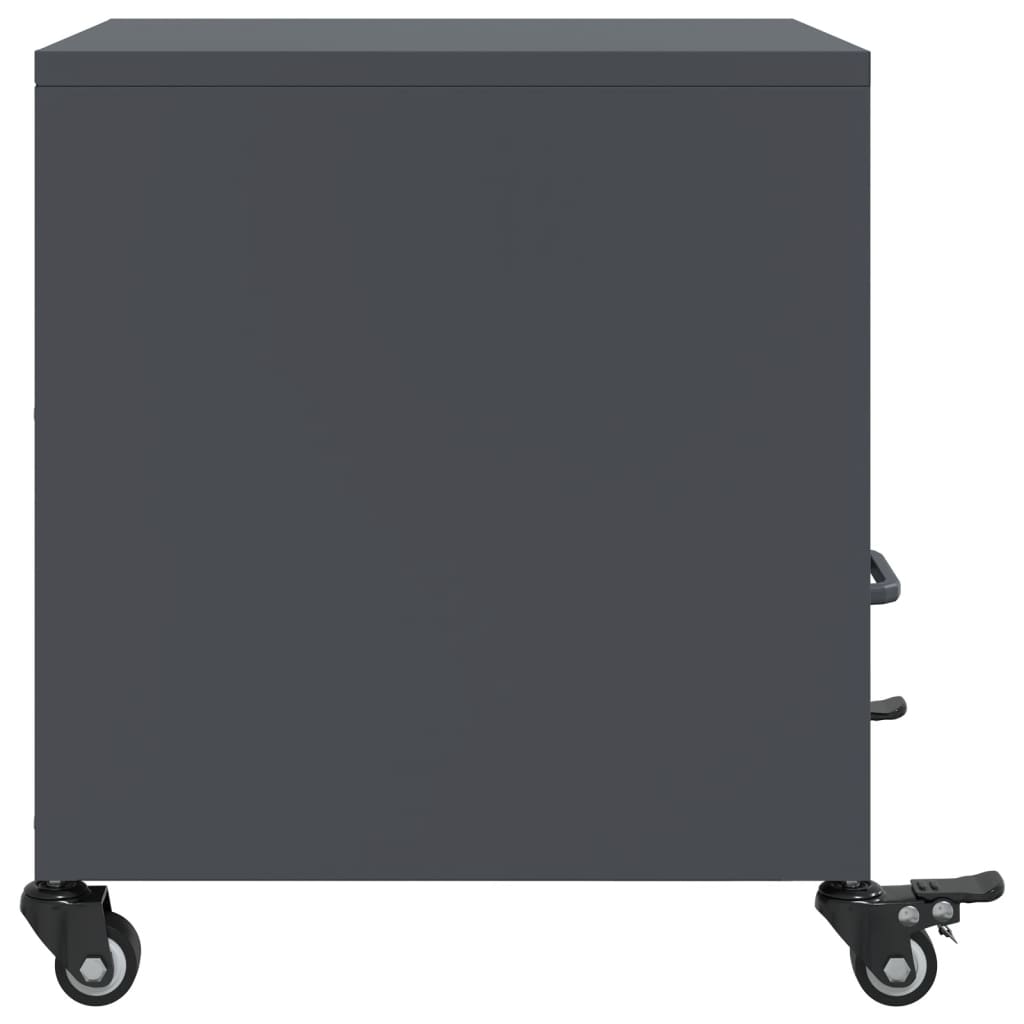 vidaXL Κομοδίνα 2 τεμ. Ανθρακί 36x39x43,5 εκ. από Χάλυβα