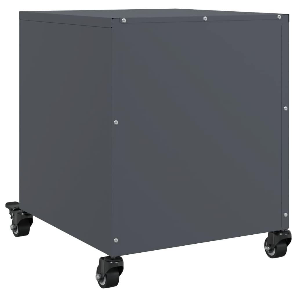 vidaXL Κομοδίνα 2 τεμ. Ανθρακί 36x39x43,5 εκ. από Χάλυβα