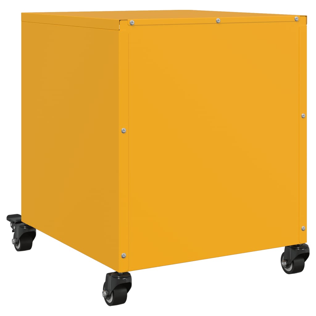 vidaXL Κομοδίνα 2 τεμ. Μουσταρδί 36x39x43,5 εκ. από Χάλυβα