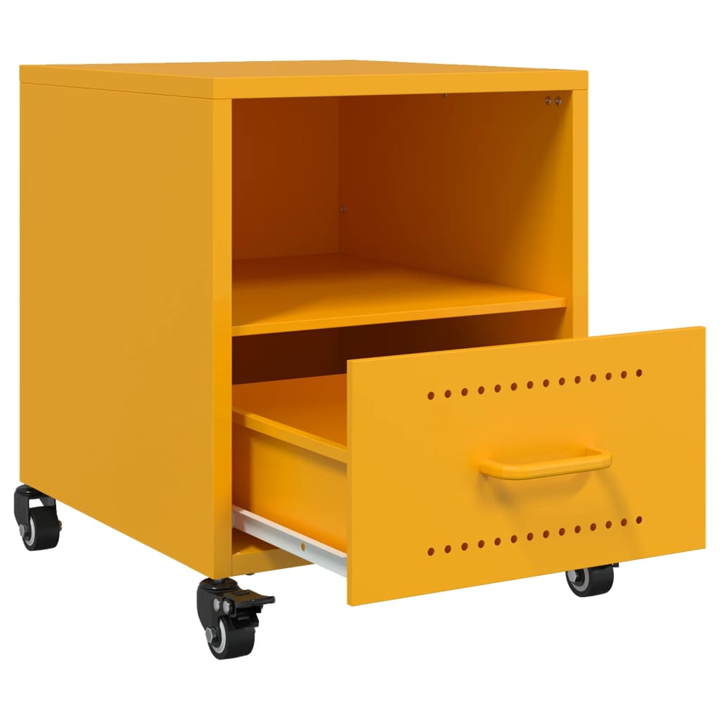 vidaXL Κομοδίνα 2 τεμ. Μουσταρδί 36x39x43,5 εκ. από Χάλυβα